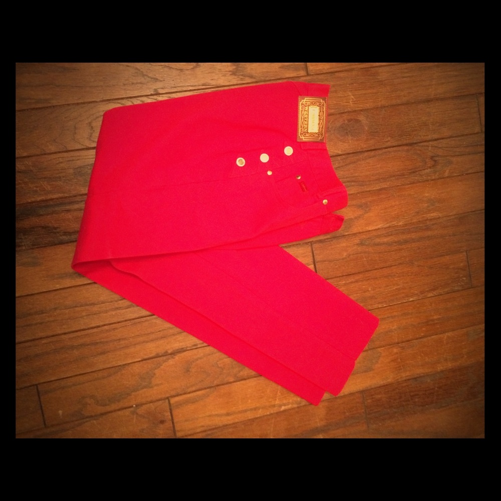 Vintage LAWMEN jeans red slim fit high rise 3